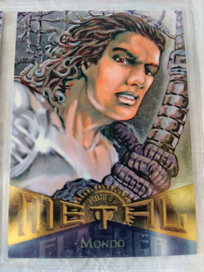 1995 Fleer Marvel Metal Flasher Mondo (Category: Raw Singles) located in Kawit. Submitted by ryuko.matoi (Listing ID 1297994244, Image 1). Description: 1995 Fleer Marvel Metal Flasher Mondo No reply means not interested No trade/swaps No reservation MOP - BDO & Cash Pick up location: Rosedale Residences, Barangay San Sebastian, Kawit Cavite..