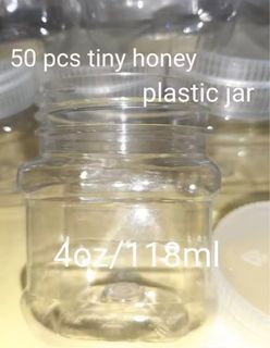 50 pcs tiny honey plastic jar 4oz/118ml