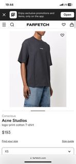 Acne Studios Logo Print Cotton T-Shirt - Charcoal Black