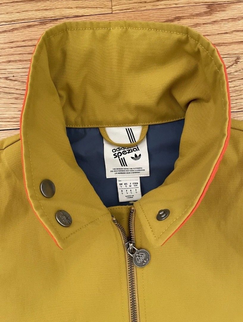 Adidas Spezial Holbeck Mustard Yellow Waterproof Jacket size Small SPZL Men s Fashion Coats Jackets and Outerwear on Carousell