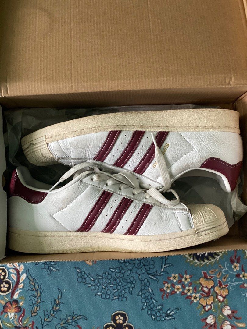 Red Adidas Sneaker Adidas Superstar 80s White Scarlet Rare VINTAGE