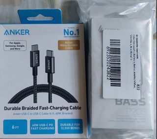 Anker braided cable (6FT) and Edifier P205 3.5mm jack earphone