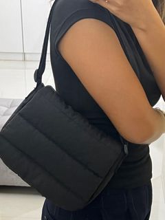 Black Puffy Convertible Bag | Sling Bag | Shoulder Bag