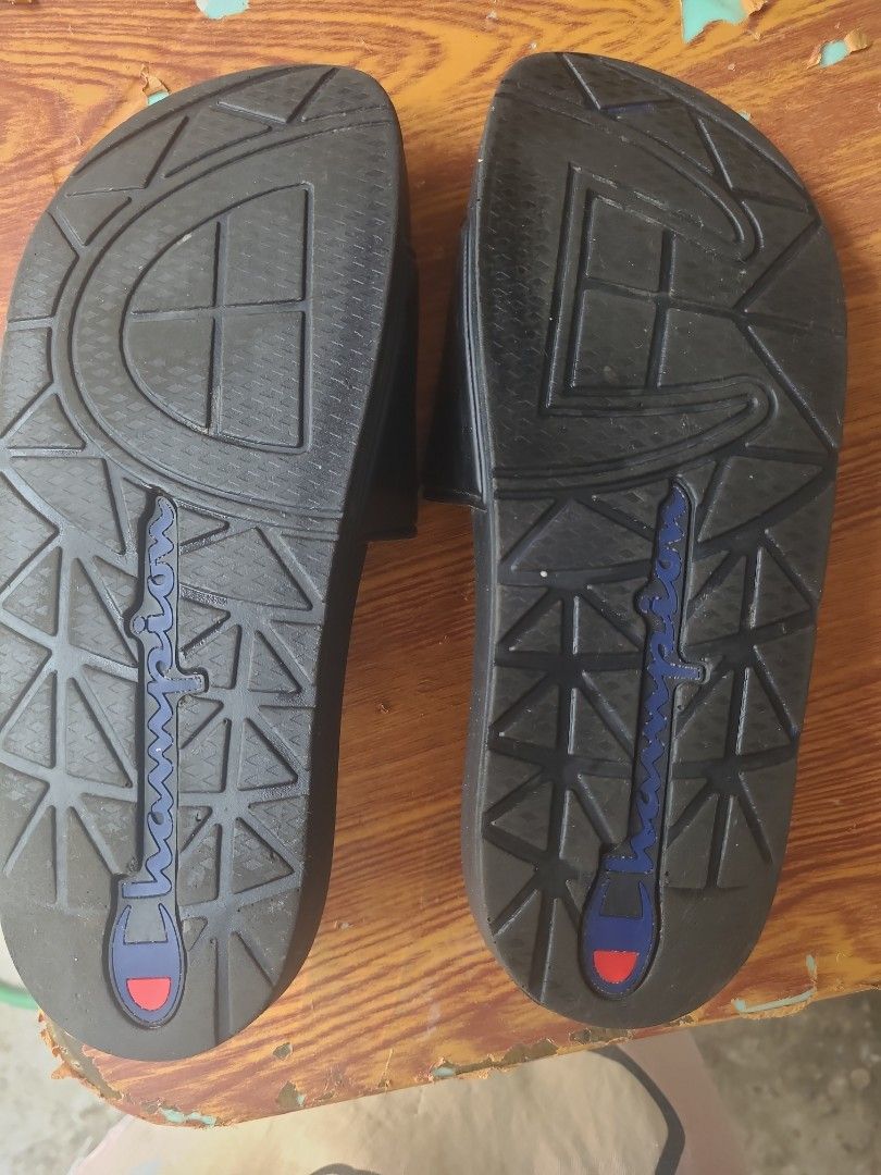 Champion Slides Sandal CM100073M Black Black Size Men s Fashion Footwear Slippers Slides on Carousell