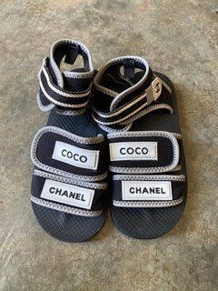 Chanel jersey coco strap sandal