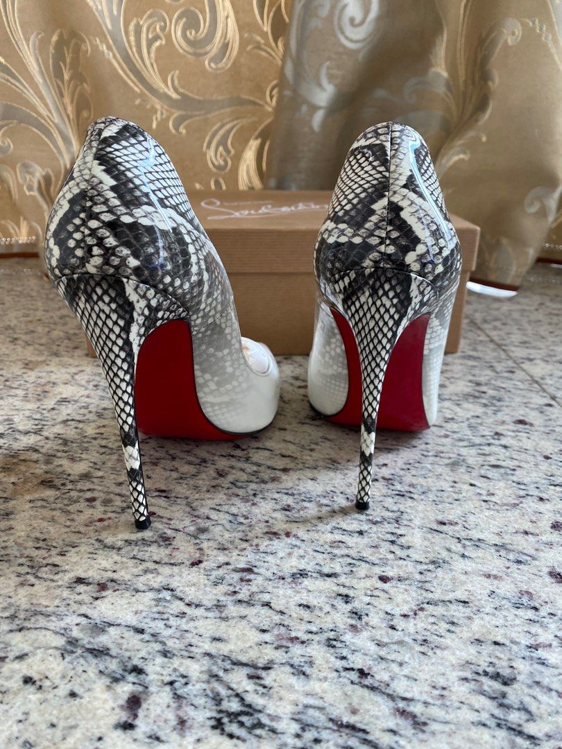 Christian Louboutin High Heels 36 Pigalle Follies Ombre Snake-print Red  Sole Pump In White Roccia | Christian Louboutin Pointed Toe Pump So Kate