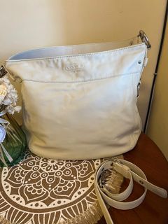 Coach White hobo bag with long strap