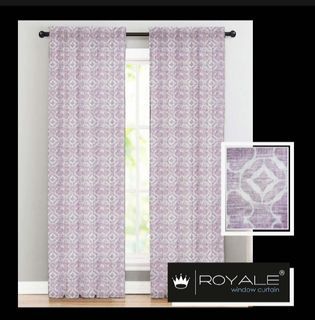 Floral Sheer Rod Pocket Curtains W:55”x L:85” (1.4m x 2.16m) – 3pcs