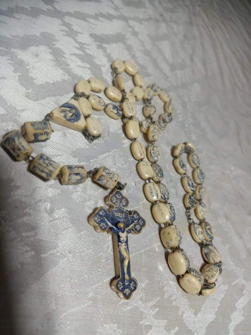 Ivorine rosary 1950s (Category: Religious Items) located in Quezon City. Submitted by cmvbbell5 (Listing ID 1298016656, Image 2). Description: 1950s Ivorine rosary.
