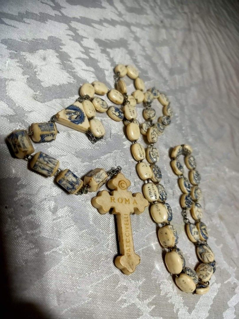 Ivorine rosary 1950s (Category: Religious Items) located in Quezon City. Submitted by cmvbbell5 (Listing ID 1298016656, Image 3). Description: 1950s Ivorine rosary.