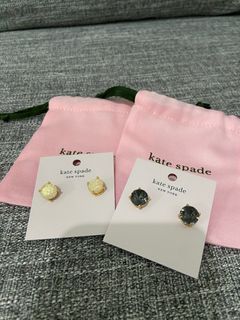 Kate Spade Gumdrop Earrings Opal Glitter and Black Diamond