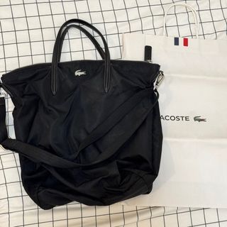Lacoste Black Nylon Large Tote Bag
