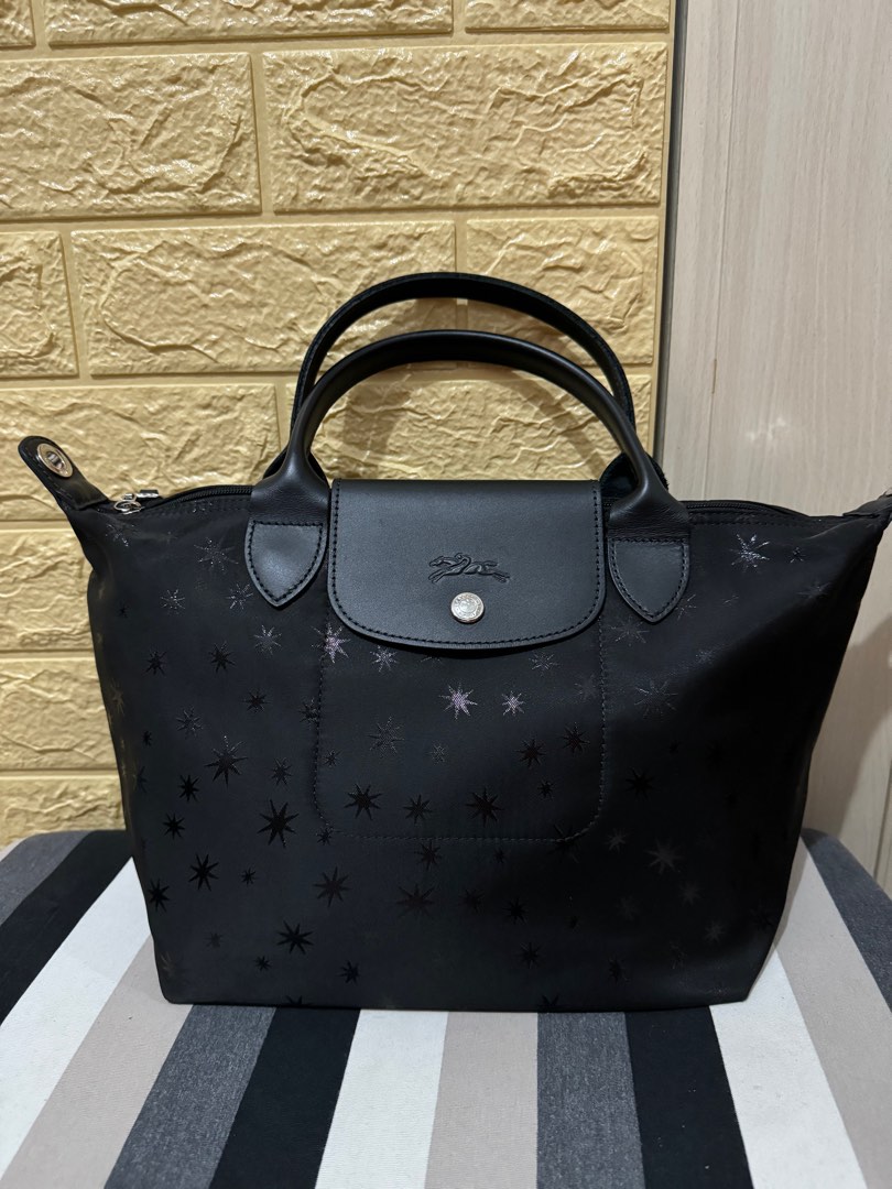 Longchamp Le Pliage Black Etoiles Stars Luxury Bags Wallets on Carousell