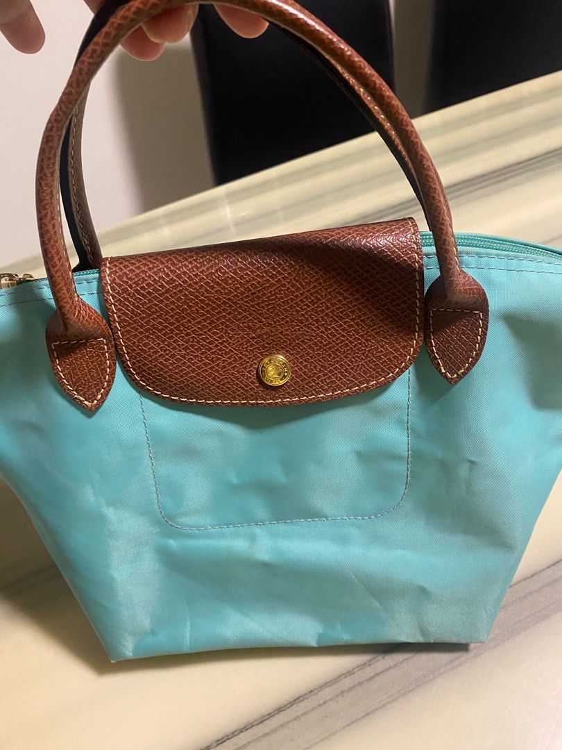 Longchamp Le Pliage top handle Tiffany s color turquoise