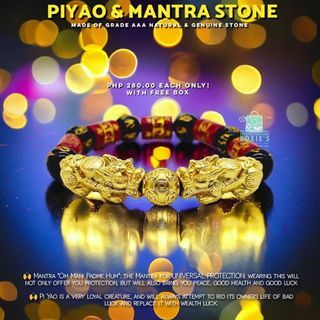 PIYAO AND MANTRA LUCKY CRYSTAL STONE  Bracelet