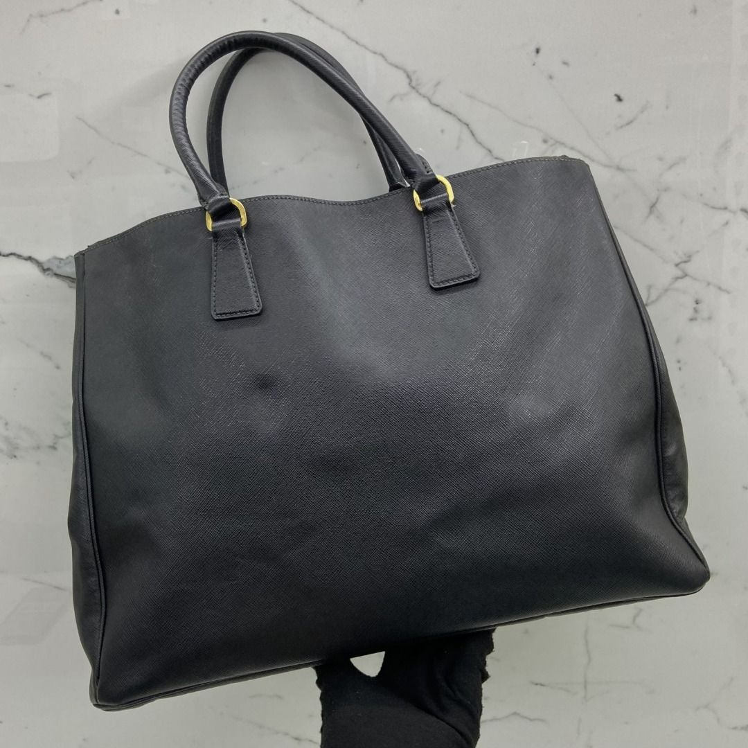 PRADA BN1802 BLACK SAFFIANO DOUBLE ZIP HANDBAG 247014330 KM