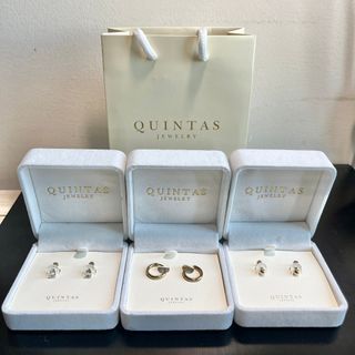 Quintas PH Gold Earrings Bundle [hoop ball square cubic zirconia diamond stud]