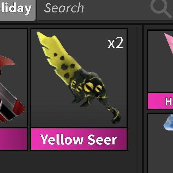 Roblox Murder Mystery 2 MM2 Knife Yellow Seer Weapon, Video Gaming