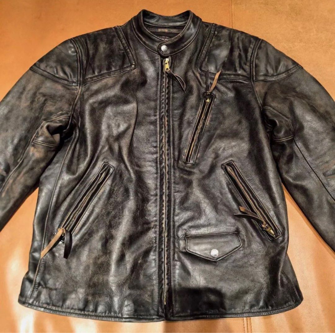 RRL Slim Fit Leather Moto Jacket Carousell