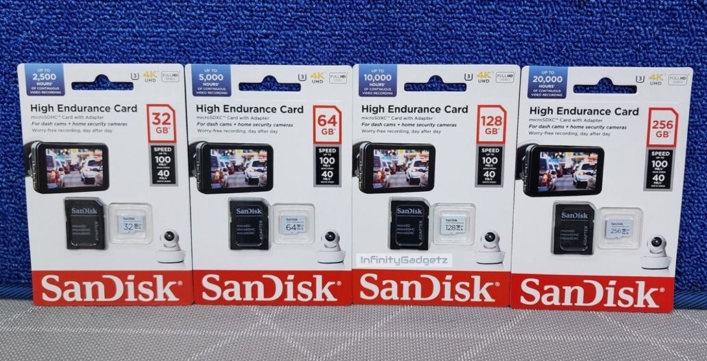 SanDisk High Endurance Micro SD memory Card for Dashcam and CCTV (Category: Memory & SD Cards) located in Manila. Submitted by infinitygadgetzph (Listing ID 1298075876, Image 3). Description: PRICES: 32GB - PHP 1,550 64GB - PHP 1,690 128GB - PHP 2,590 256GB - PHP 4,950 512GB - PHP 9,700 -Authentic -Authorized Dealer of SanDisk -Sealed and Brand New -With 3 Months replacement warranty (Must keep the complete box/carton for warranty claim) Compatib