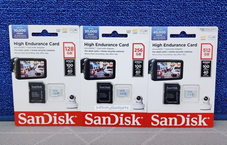 SanDisk High Endurance Micro SD memory Card for Dashcam and CCTV (Category: Memory & SD Cards) located in Manila. Submitted by infinitygadgetzph (Listing ID 1298075876, Image 1). Description: PRICES: 32GB - PHP 1,550 64GB - PHP 1,690 128GB - PHP 2,590 256GB - PHP 4,950 512GB - PHP 9,700 -Authentic -Authorized Dealer of SanDisk -Sealed and Brand New -With 3 Months replacement warranty (Must keep the complete box/carton for warranty claim) Compatib