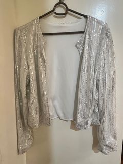 Sequins silver blazer