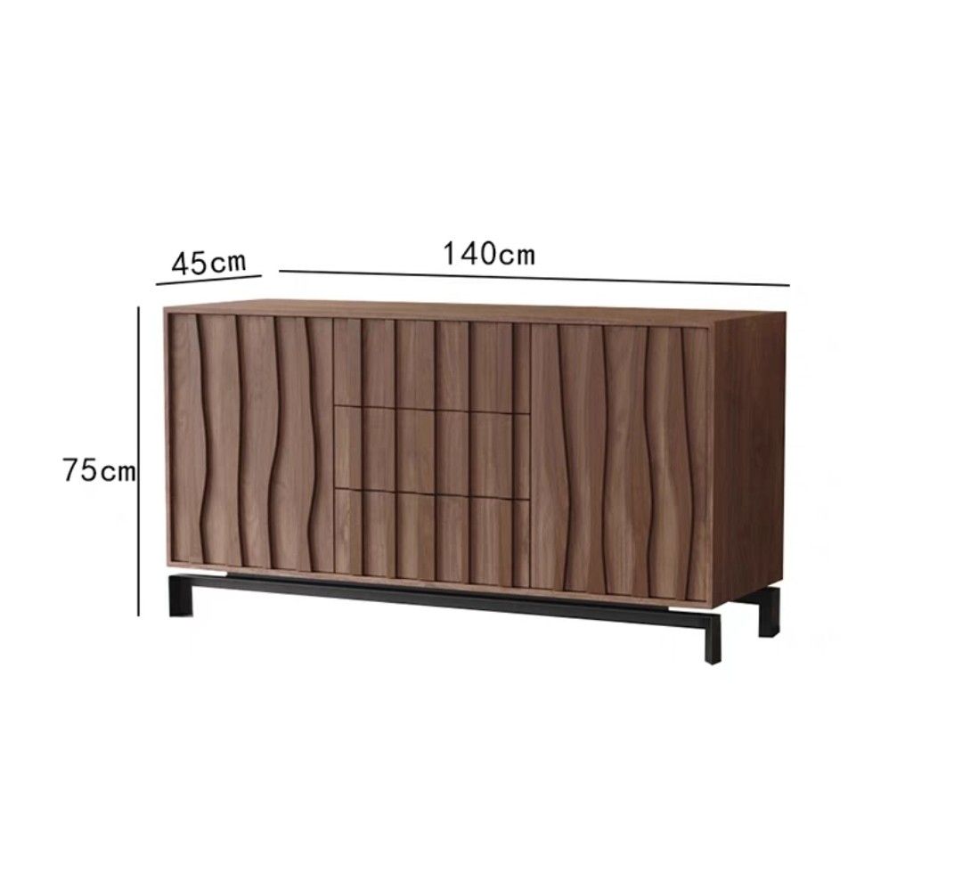 Solid pine wood sideboard (Category: Other Home Furniture) located in Singapore. Submitted by cosysky (Listing ID 1298033858, Image 2). Description: brand new, good quality bought the wrong size upper left corner slight defect due to delivery but doesn't affect usage.