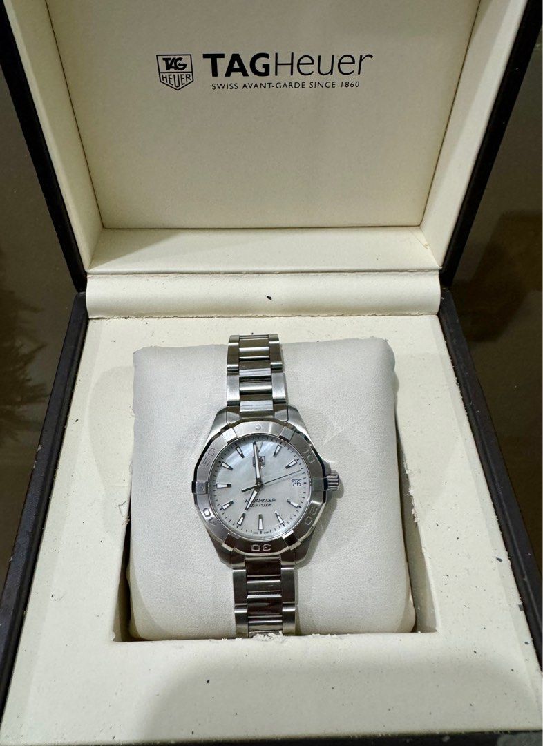 Tag Heuer Aquaracer White Mother of Pearl WAY1312 Ladies Size Luxury Watches on Carousell