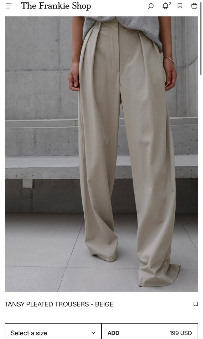 The Frankie Shop Tansy (Category: Luxury Apparel) located in Quezon City. Submitted by jeanlim1 (Listing ID 1298065395, Image 3). Description: Brand New with Tags The Frankie Shop Tansy in Beige. Original and comes with receipt of course. Elevate your basics. Waaay better fit than Zara trousers..