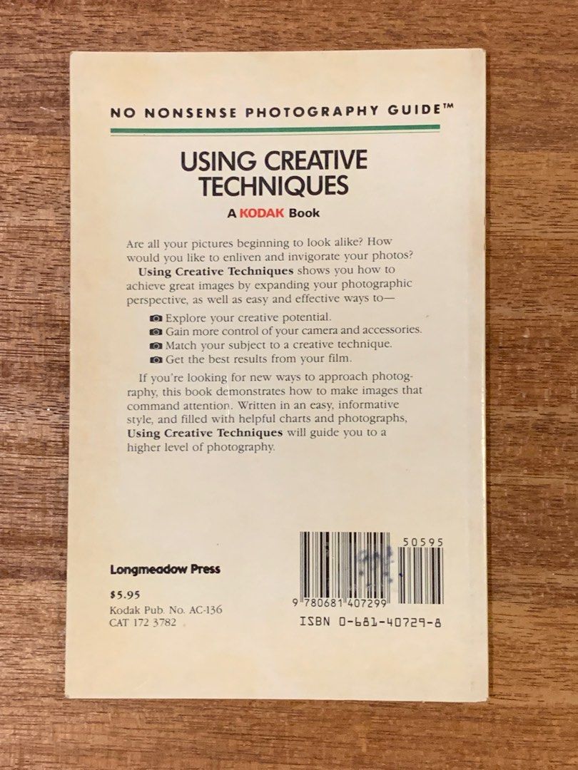 USING CREATIVE TECHNIQUES book by A KODAK Book, Hobbies & Toys, Books ...