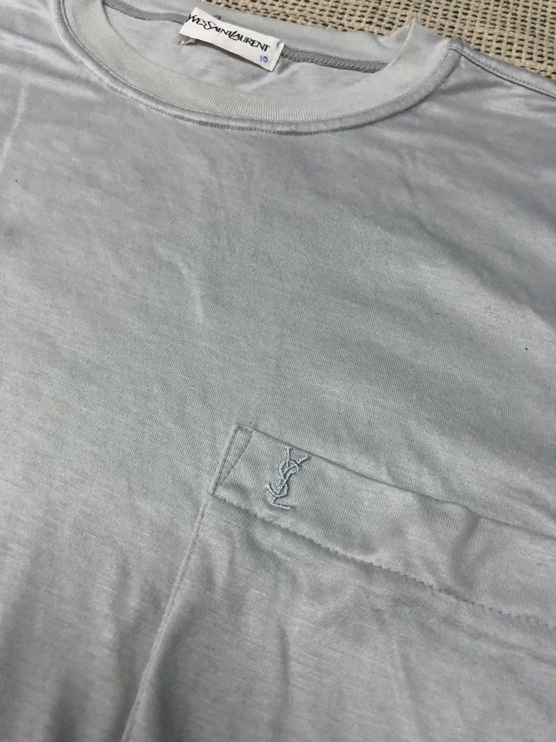 Vintage Plain YSL yves saint lauren single pocket tee Men s Fashion Tops Sets Tshirts Polo Shirts on Carousell