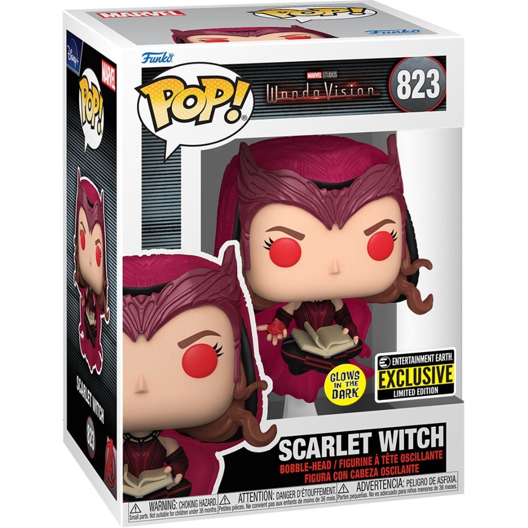 WandaVision Scarlet Witch GITD (EE Exclusive) 823 Funko Pop (Category: Figurines & Statues) located in Apalit. Submitted by declutteringcollectibles (Listing ID 1297987695, Image 2). Description: Never out of box Funko Pop. I can send an actual photo of the item, just send me a message..