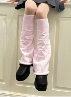 Y2K pastel pink warmer socks