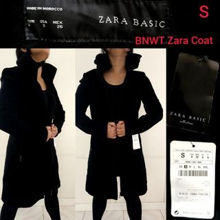 Zara BNWT Black Coat Small in size