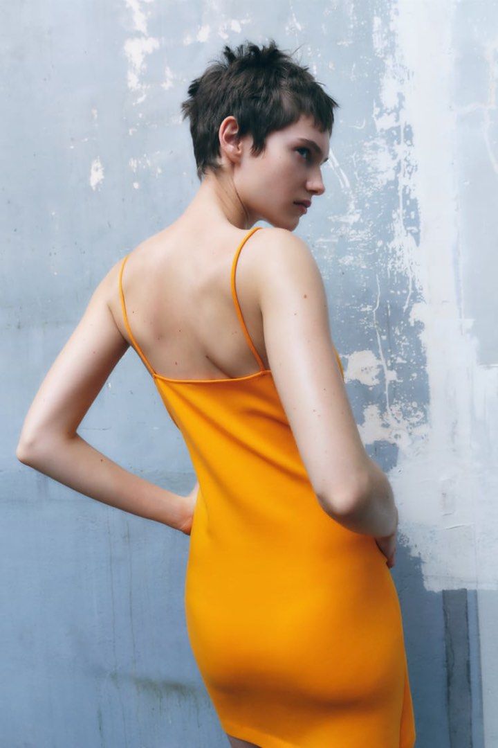 Yellow wrap dress zara new arrivals