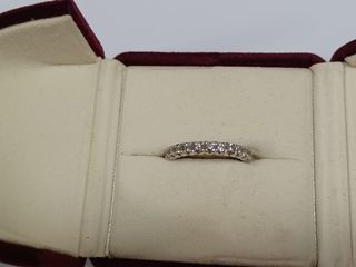 14k/585 White Gold Real Diamond Ring     Engraved 585 No Carat Marking Approximately Size 8 $250064236132867969110