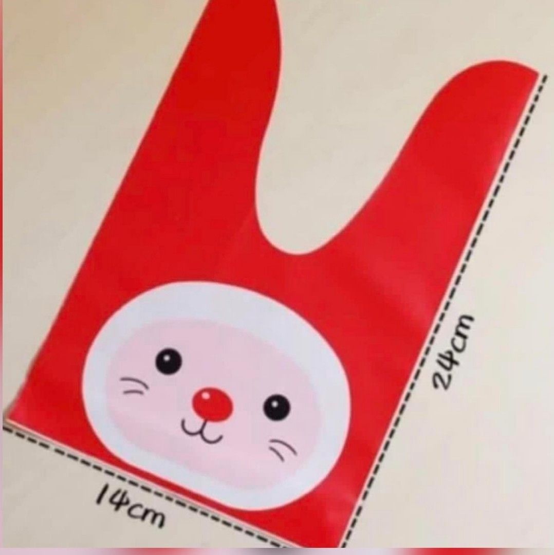 20pc Red Bunny Rabbit Goodie Bag Packaging Birthday Party Loot Door ...