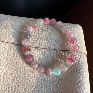 夢幻粉西瓜碧璽 天然碧璽 水晶手鏈 糖果粉紅西瓜碧璽碧西64192323070209110