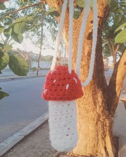 🍄 Hand made Crochet Mushroom lighter/lipstick holder