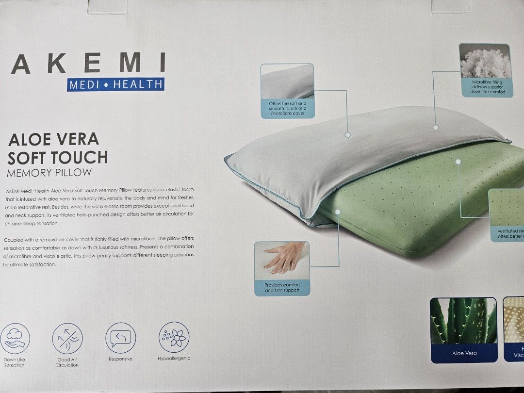 Akemi Aloe Vera Soft Touch Memory Pillow
