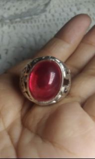 Antique beautiful Ruby stone sterling silver 925 ring, size  10