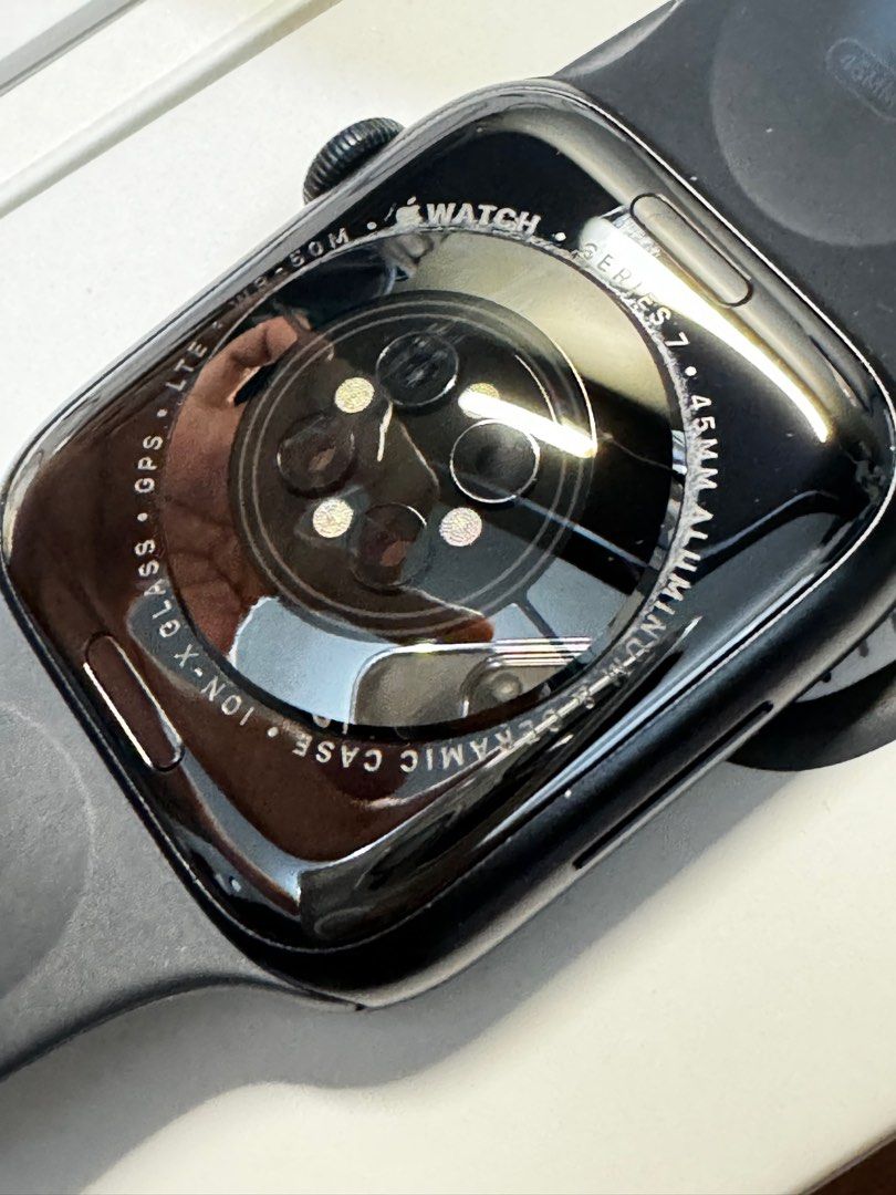 Apple Watch Series 7 45mm CELLULAR (Category: Wearables & Smart Watches) located in Taguig. Submitted by itscharlieboy (Listing ID 1298267437, Image 3). Description: Apple Watch Series 7 45mm with cellular Midnight color Cellular is unlocked free to use in any network Has TPU screen protector Battery health is 93% Box Manuals Strap Charging cable Rfs - has apple watch ultra.
