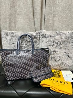 Authentic Goyard St Louis PM Tote in Navy Blue - Like New