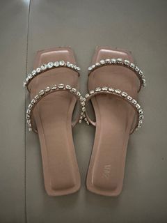 Authentic Zara Flat Sandals with Rhinestones size 37