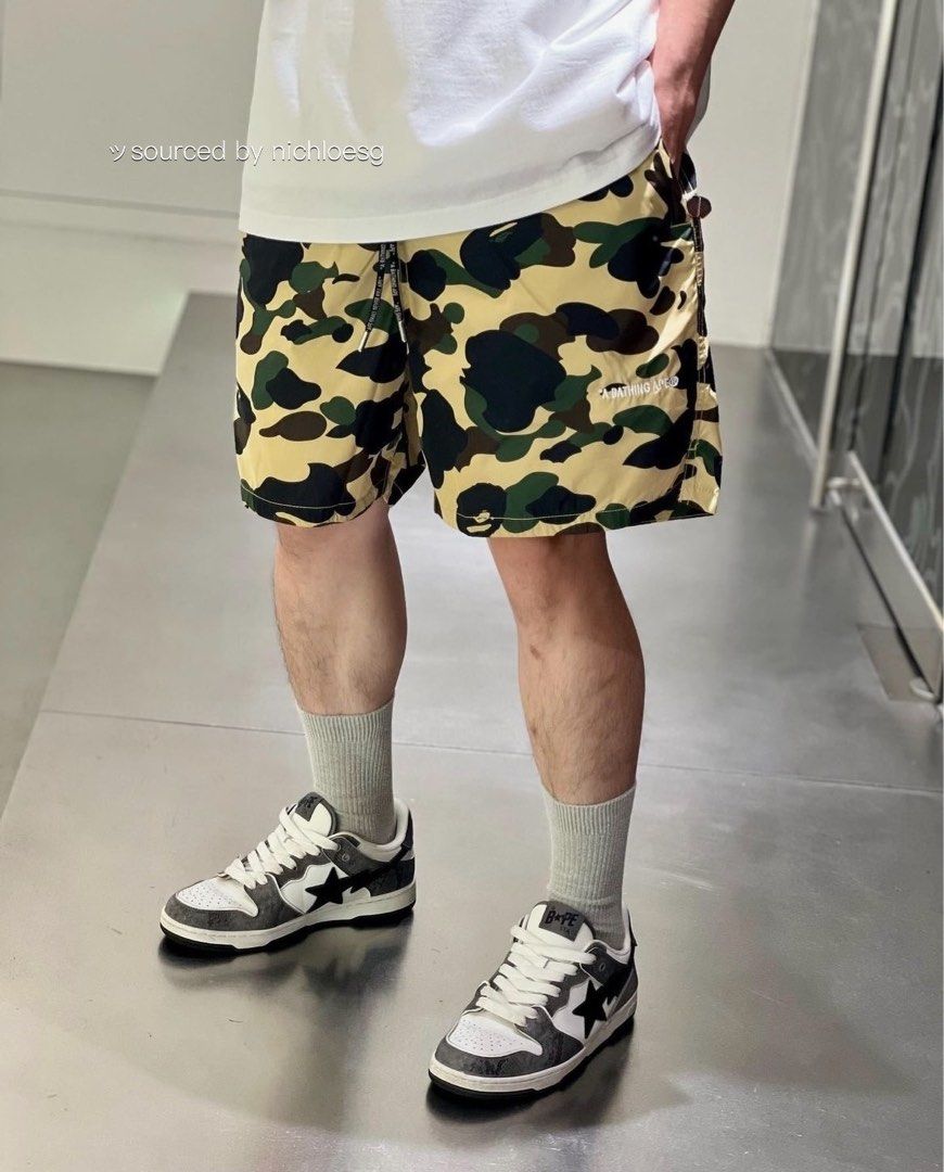 BAPE 1ST CAMO BEACH SHORTS Men s Fashion Bottoms Shorts on Carousell