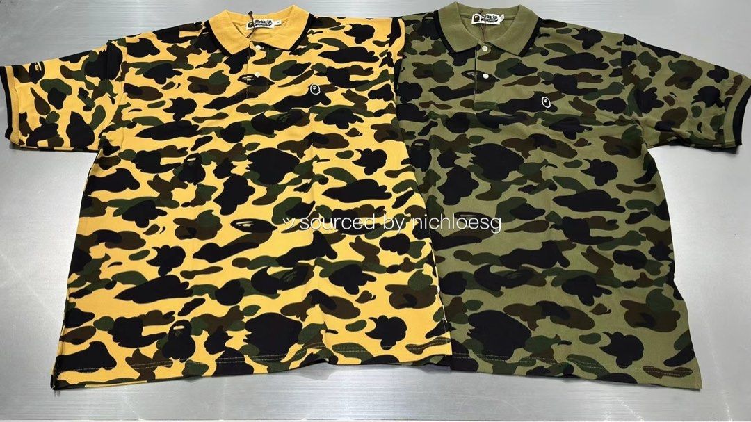 BAPE Green 1st Camo One Point Polo A Bathing Ape