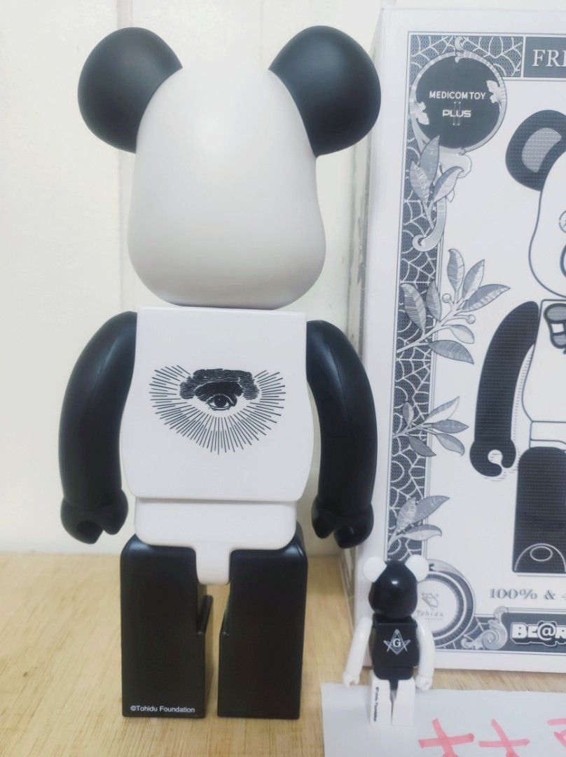 Freemasonry x Fragment 100% & 400% Set 藤原浩 x 共济会白熊猫闪电BE@RBRICK Bearbrick