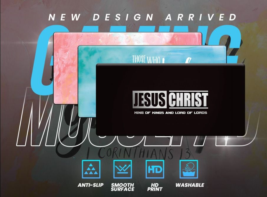 Bible Verse Design Extended Mouse Pad Gaming Mousepad (Category: Mouse & Mousepads) located in Manila. Submitted by gigaware (Listing ID 1298175760, Image 1). Description: Gaming Extended Large Mousepad (AVAILABLE SIZES) 800x300x4mm 900x400x4mm (FEATURES) Unique Aesthetic Textured Design HD Quality Anti-Slip Soft-feeling material Washable Extremely Smooth Surface Microfiber Weave Rubber Bottom finished Enough space to fit a mouse, keyboard, and d