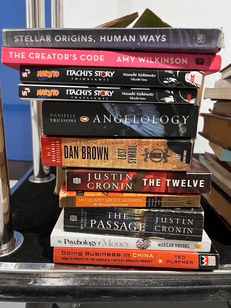 Books for sale (Category: Storybooks) located in Quezon City. Submitted by jmartph (Listing ID 1298154391, Image 1). Description: PLEASE READ: - All price is last price. - I only accept MINIMUM of purchasing 3 books. - the condition of these books vary from 9/10 to 5/10. Manage your expectations. Price list: 1. stellar origins, human ways - ₱150 2. The creators code - ₱120 3. Itachis story - ₱300 4. Itachis story - ₱300 5. Angelology - ₱130 6. Da