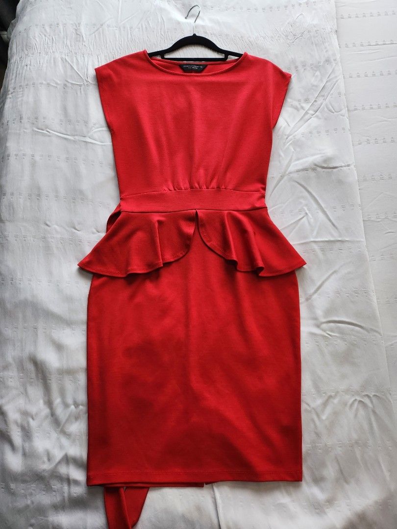 Brand New Dorothy Perkins Red Peplum Dress size XS Eur 34 UK 6 free mail included Women s Fashion Dresses Sets Dresses on Carousell